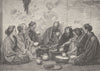 JAPAN. Japanese family at dinner 1892 old antique vintage print picture