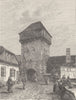 ROMANIA. Old gate of Cluj-Napoca, Transylvania 1893 antique print picture