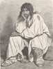 HUNGARY. Gypsy in prison 1893 old antique vintage print picture
