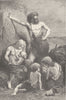 PREHISTORIC. Family of the old Stone Age 1893 antique print picture