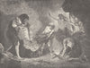 PREHISTORIC. Prehistoric man producing fire 1893 old antique print picture
