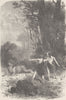 ANIMALS. Chase of the reindeer during the Palaeolithic Epoch 1893 old print