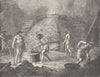 IRON AGE. Primitive furnace for smelting iron 1893 old antique print picture