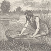 WALES. Briton with coracle (still used in Wales)  1893 old antique print