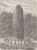MONUMENTS. Druidesses dancing round a Menhir 1893 old antique print picture