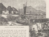 SCOTLAND. Crofters huts in Skye, with an interior 1893 old antique print