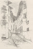 ITALY. Main Street of Barga, North Tuscany 1893 old antique print picture