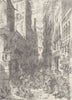ITALY. Street in Naples 1893 old antique vintage print picture