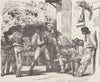 ITALY. Romans playing at Mora 1893 old antique vintage print picture