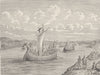 FRANCE. Norman vessels ascending a river 1894 old antique print picture