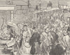 FRANCE. Meat market, Paris, during the siege (1870)  1894 old antique print