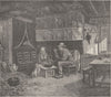 FRANCE. Peasants of La Manche at dinner 1894 old antique vintage print picture
