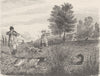 FRANCE. Hare-shooting in France 1894 old antique vintage print picture
