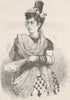 SPAIN. Spanish Lady at the Bullfight, Madrid 1894 old antique print picture