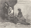 SPAIN. At worship, Seville cathedral 1894 old antique vintage print picture
