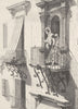 SPAIN. Balcony in Seville 1894 old antique vintage print picture