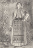 ROMANIA. Young Wallachian woman 1894 old antique vintage print picture