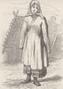 RUSSIA. Russian peasant girl 1894 old antique vintage print picture