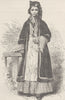 BULGARIA. Bulgarian girl of Sofia 1894 old antique vintage print picture