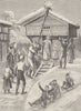 SWEDISH WINTER CUSTOMS.Leaving corn for the wild birds.Boys Toboganning 1894