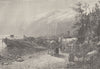 NORWAY. Ferry at a Norwegian Fjord 1894 old antique vintage print picture