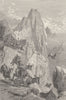 GOATS. The leap of the chamois 1894 old antique vintage print picture