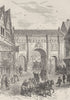 CITY OF LONDON. The old wooden Temple Bar c1880 antique print picture