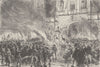 CITY OF LONDON. Burning the Pope in effigy at Temple Bar c1880 old print