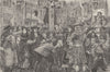 TEMPLE BAR. Titus Oates in the pillory. London c1880 old antique print picture