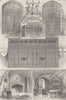 THE TEMPLE CHURCH. Antiquities of the Temple. London c1880 old antique print