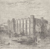 WHITEFRIARS. Baynard's castle in 1790. London c1880 old antique print picture