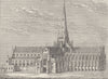 ST.PAUL'S. Old St.Paul's, from a view by Hollar. London c1880 print