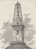 ST.PAUL'S. The scaffolding and observatory on St.Paul's in 1848. London c1880