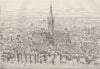 ST.PAUL'S. St.Paul's and the neighbourhood in 1540. London c1880 old print