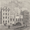 ST.PAUL'S CHURCHYARD. Old St.Paul's School. London c1880 antique print