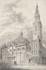 CANNON STREET. Exterior of St.Stephen's, Walbrook, in 1700. London c1880 print