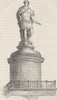 THE MONUMENT. Wren's original design for the summit of the monument c1880