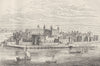 THE TOWER OF LONDON. The Tower of London, c1700 c1880 old antique print