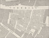 CORNHILL. Plan showing the extent of the Great Fire in 1748. London c1880 map