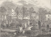 FINSBURY. Bunhill fields burial-ground. London c1880 old antique print picture