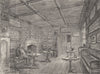 CLERKENWELL. Coffee-room at St.John's Gate. London c1880 old antique print