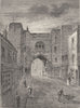 CLERKENWELL. St. John's gate, Clerkenwell. London c1880 old antique print
