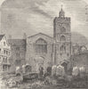 SMITHFIELD. The church of St.Bartholomew-the-great, 1737. London c1880 print