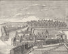 CHRIST'S HOSPITAL. Bird's-eye view of the old Charterhouse. London c1880 print