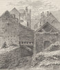 ST PAUL'S. The Fleet ditch near West Street in 1844 c1880 old antique print