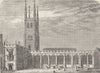 CITY OF LONDON. St.Sepulchre-without-Newgate church in 1737 c1880 old print