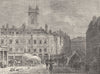 WREN CHURCHES. St.Andrew's church, Holborn, from Snow Hill, in 1850 c1880