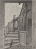 BLOOMSBURY. Staircase in Southampton House. London c1880 old antique print