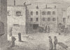 HATTON GARDEN. Bleeding Heart Yard. London c1880 old antique print picture