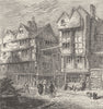 ALDWYCH. Old Houses formerly standing in Butcher's Row, c1800. London c1880